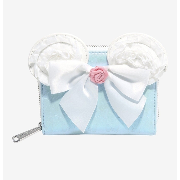 Loungefly Blue and White Disney Backpack with Ears W/ Wallet - Picture 6 of 6